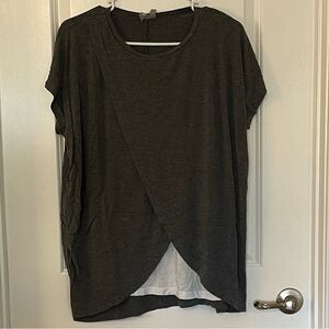 Women's Gray Short Sleeve Nursing-Friendly Top